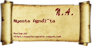 Nyeste Agnéta névjegykártya
